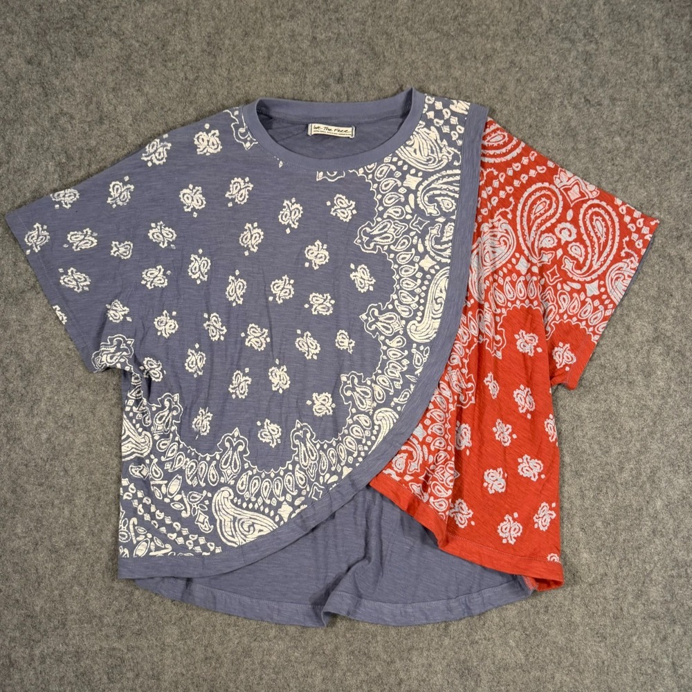 We The Free People Dusk To Dawn Short Sleeve Bandana Top Women's Size XS